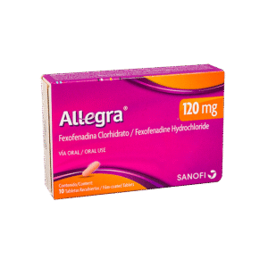 ALLEGRA 120MG TABLETAS RECUBIERTAS UNIDAD CAJA X10 UNIDADES