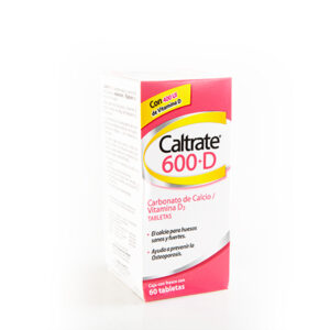 CALTRATE 600+D  CARBONATO DE CALCIO/ VITAMINA D3  TABLETAS - CAJA CON 60 TABLETAS