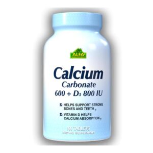 CALCIUM CARBONATE 600mg+ D3 800IU, TABLETAS, FRASCO X 100 TABLETAS