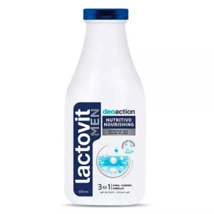 LACTOVIT MEN DEOACTION NUTRITIVO GEL DE BAÑO 3 EN 1: CARA, CUERPO Y CABELLO  500 ml  -UNIDAD