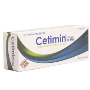 CETIMIN 10 MG TABLETAS RECUBIERTAS PRECIO POR UNIDAD CAJA CON 50 TABLETAS