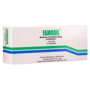 FAMODIL 25 MG  ANTIEMÉTICO  TABLETAS - UNIDAD - CAJA CON 50 TABLETAS