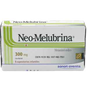 NEO-MELUBRINA SUPOSITORIOS INFANTILES 300mg -UNIDAD- CAJA CON 5 SUPOSITORIOS