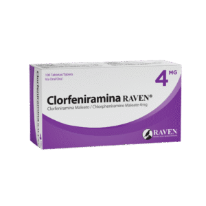 CLORFENIRAMINA RAVEN 8MG  TABLETA - UNIDAD - CAJA CON 100 TABLETAS