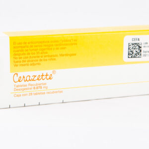 CERAZETTE  ANTICONCEPTIVO ORAL, CAJA CON 28 TABLETAS RECUBIERTAS