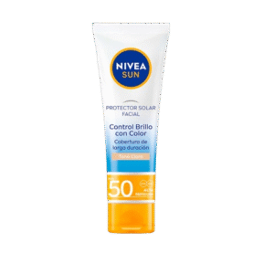 NIVEA SUN PROTECTOR SOLAR FACIAL, CONTROL DE BRILLO, TONO CLARO, FPS 50, PRESENTACIÓN DE 50mL.