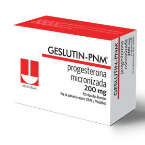 GESLUTIN-PNM PROGESTERONA MICRONIZADA 100 mg, CAJA CON 30 CÁPSULAS BLANDAS, UNIDAD.