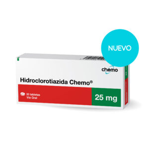 HIDROCLOROTIAZIDA 25MG CHEMO TABLETAS VIA ORAL UNIDAD