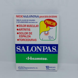 SALOMPAS PARCHE PARA EL ALIVIO DE DOLORES, 6,5cm X 4,2cm - UNIDAD - SOBRE CON 10 PARCHES