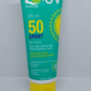 LO UV SUNCARE SPORT, LOCIÓN PROTECTORA SOLAR UVA FPS 50, PRESENTACIÓN DE 89mL.