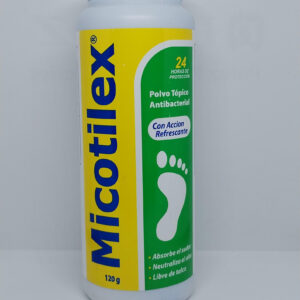 MICOTILEX POLVO TÓPICO ANTIBACTERIAL CON ACCIÓN REFRESCANTE PARA PIES 120ml - UNIDAD