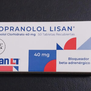 PROPRANOLOL LISAN 40 MG BLOQUEADOR BETA-ADRENÉRGICO  TABLETAS RECUBIERTAS - CAJA CON 50 TABLETAS - UNIDAD