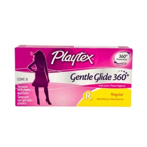 PLAYTEX SIMPLY GENTLE GLIDE, TAMPONES MENSTRUALES, R, CAJA CON 8 TAMPONES