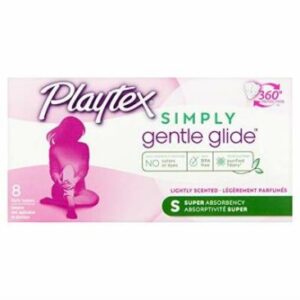 PLAYTEX SIMPLY GENTLE GLIDE, TAMPONES MENSTRUALES, S, CAJA CON 8 TAMPONES