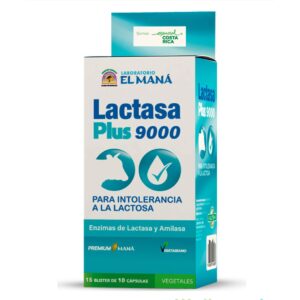 LACTASA PLUS 9000, ENZIMAS DE LACTASA Y AMILASA CON VITAMINA D - CAJA CON 150 CÁPSULAS - BLISTER CON 10 CÁPSULAS