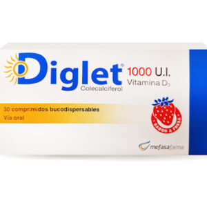DIGLET 1000 U.I. VITAMINA D3, CAJA CON 30 COMPRIMIDOS BUCODISPERSABLES - UNIDAD