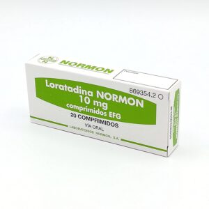 LORATADINA NORMON 20mg, COMPRIMIDOS EFG,  CAJA CON 20 COMPRIMIDOS, UNIDAD
