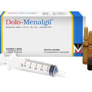 DOLO-MENALGIL SOLUCIÓN INYECTABLE INTRAMUSCULAR, CAJA CON 1 DOSIS, 2 AMPOLLAS.