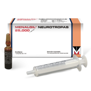 MENALGIL NEUROTROPAS 25,000, CAJA CON 1 AMPOLLA DE 3 mL.