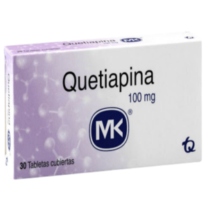 QUETIAPINA MK 100mg, TABLETAS RECUBIERTAS, CAJA CON 30 TABLETAS.