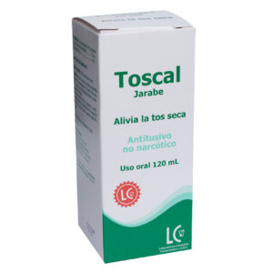TOSCAL JARABE, ALIVA LA TOS SECA, ANTITUSIVO NO NARCÓTICO, 120 mL.