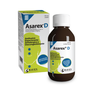 ASAREX D  JARABE, ANTITUSIVO EXPECTORANTE ANTIALÉRGICO Y DSCONGESTIONANTE, 120mL.