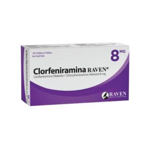 CLORFENIRAMINA 8mg. RAVEN CAJA CON 100 TABLETAS, UNIDAD