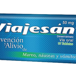 VIAJESÁN ANTIEMÉTICO, MAREO, NÁUSEAS Y VÓMITOS, TABLETAS, UNIDAD.