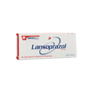 LANSOPRAZOL 30mg, SWISSFARMA,  CÁPSULAS DE LIBERACIÓN RETARDADA, CAJA CON 28 CÁPSULAS, UNIDAD.