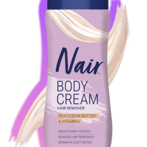 NAIR BODY CREAM HAIR REMOVER, CON MANTEQUILLA DE COCOA Y VITAMINA E, 224g. UNIDAD
