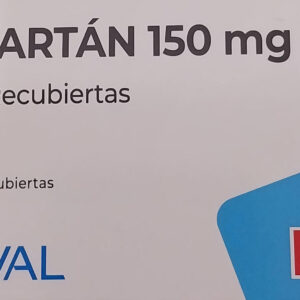 IRBESARTAN 150MG, TABLETAS RECUBIERTAS, CAJA CON 28 TABLETAS.