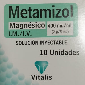 METAMIZOL MAGNÉSICO 400 MG/mL, SOLUCIÓN INYECTABLE, CAJA CON 10 AMPOLLAS, UNIDAD.
