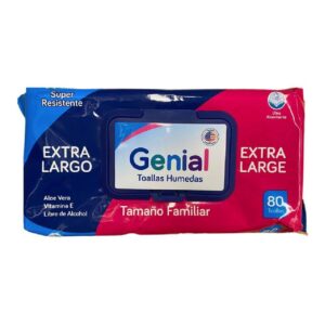 GENIAL TOALLAS HÚMEDAS EXTRA LARGAS, 80 TOALLAS.