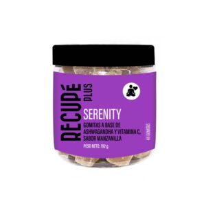 RECUPÉ PLUS SERENITY ASHWAGANDHA Y VITAMINA C SABOR MANZANILLA, 48 GOMITAS.