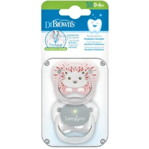DR. BROWN´S PREVENT ORTHODONTIC SOOTHER, CHUPETA ORTODONCIA PREVENT 0-6 MESES, 2 UNIDADES X PAQ.