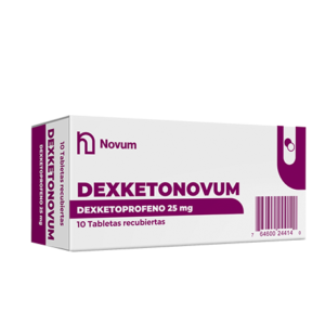 DEXKETONOVUM 25 MG, CAJA CON 10 TABLETAS RECUBIERTAS, UNIDAD.