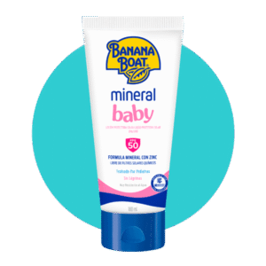 BANANA BOAT MINERAL BABY FPS 50 CON ZINC, LIBRE DE FILTROS SOLARES QUÍMICOS, 180 ML.