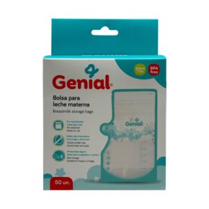GENIAL BOLSAS PARA LECHE MATERNA DE 207mL, BPA FREE, CAJA CON 50 BOLSAS.