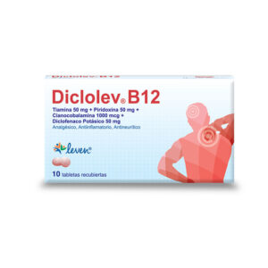DICLOLEV B12 SOLUCIÓN INYECTABLE, VITAMINAS NEUROTROPAS 5000 + DICLOFENACO SÓDICO, UNIDAD.